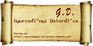 Gyurcsányi Doloróza névjegykártya